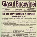„Glasul Bucovinei” din 29 noiembrie 1918, anunță Unirea Bucovinei cu Regatul Român „Cea mai mare sărbătoare”
