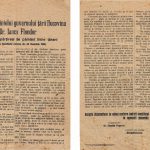 Leaflet with the statement of the President of the Government of the country of Bucovina Mr. Iancu Flondor in the National Council on the division of land among peasants, November 25, 1918, Bucovina Museum, no. inv. 4602