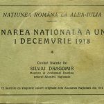 Album Adunarea Națională a Unirii 1 Decembrie 1918, cu cuvânt înainte de Silviu Dragomir, notar al Adunării Naționale, cu 12 ilustrate cu singurele vederi originale de la Adunarea Naționala din 1918 făcute de Samuilă Mârza