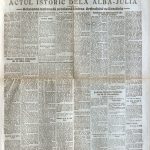 The newspaper Universul announces on the front page "The historical act from Alba Iulia", 24 November / 7 December 1918